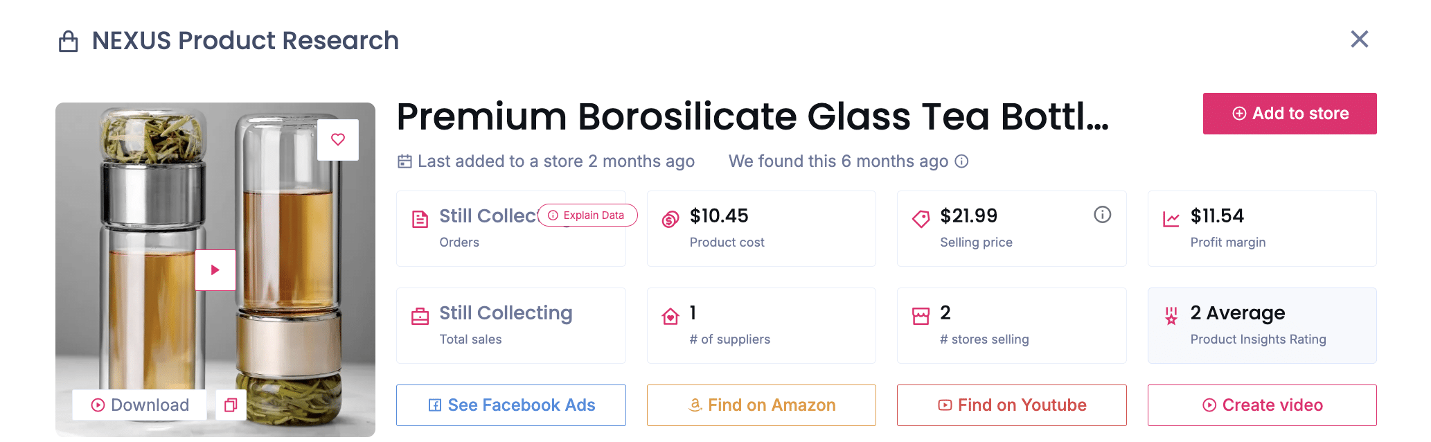 Glass Tea Infuser Bottle